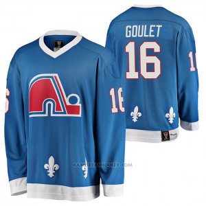 Camiseta Hockey Quebec Nordiques Michel Goulet Heritage Vintage Replica Azul