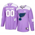 Camiseta Hockey Hombre St. Louis Blues Personalizada Violeta