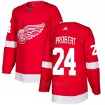 Camiseta Hockey Detroit Red Wings 24 Bob Probert Primera Autentico Rojo