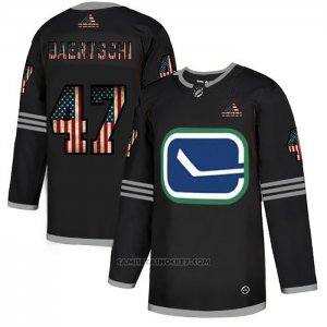 Camiseta Hockey Vancouver Canucks Sven Baertschi 2020 USA Flag Negro