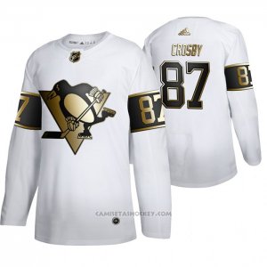 Camiseta Hockey Pittsburgh Penguins Sidney Crosby Golden Edition Autentico Blanco