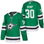 Camiseta Hockey Hombre Autentico Dallas Stars 30 Ben Bishop Home 2018 Verde