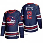 Camiseta Hockey Winnipeg Jets Anthony Bitetto 2019 Heritage Classic Azul