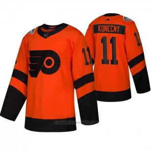 Camiseta Hockey Philadelphia Flyers Travis Konecny 2019 Stadium Series Naranja