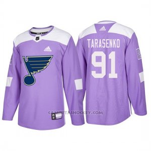 Camiseta St. Louis Blues Vladimir Tarasenko Hockey Fights Cancer Violeta