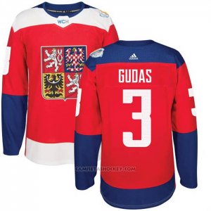 Camiseta Hockey Republica Checa Radko Gudas 3 Premier 2016 World Cup Rojo