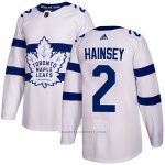 Camiseta Hockey Toronto Maple Leafs 2 Ron Hainsey Autentico 2018 Stadium Series Blanco