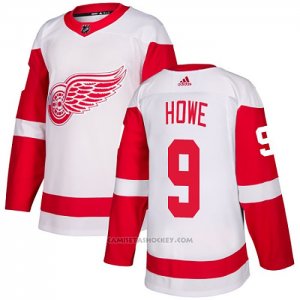 Camiseta Hockey Detroit Red Wings 9 Gordie Howe Road Autentico Blanco