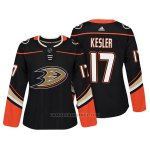 Camiseta Hockey Mujer Anaheim Ducks 17 Ryan Kesler Negro Autentico Jugador