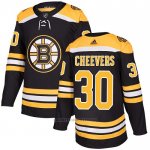 Camiseta Hockey Boston Bruins 30 Gerry Cheevers Primera Autentico Negro