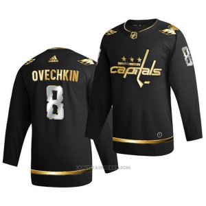 Camiseta Hockey Washington Capitals Alexander Ovechkin Golden Edition Limited Autentico 2020-21 Negro
