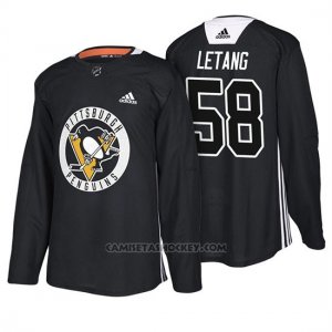 Camiseta Pittsburgh Penguins Kris Letang New Season Practice Negro