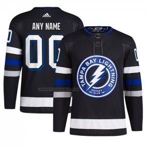 Camiseta Hockey Tampa Bay Lightning Alterno Primegreen Autentico Personalizada Negro