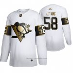 Camiseta Hockey Pittsburgh Penguins Kris Letang Golden Edition Autentico Blanco