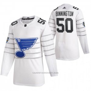 Camiseta Hockey St. Louis Blues Jordan Binnington Autentico 2020 All Star Blanco