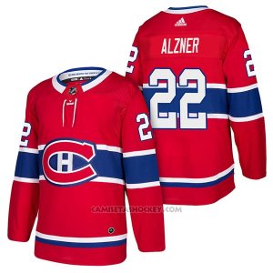 Camiseta Hockey Hombre Autentico Montreal Canadiens 22 Karl Alzner Home 2018 Rojo