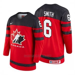 Camiseta Canada Team Ty Smith 2018 Iihf World Championship Jugador Rojo