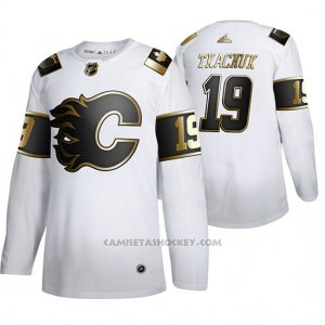 Camiseta Hockey Calgary Flames Matthew Tkachuk Golden Edition Limited Blanco