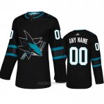 Camiseta Hockey San Jose Sharks Alterno Autentico Personalizada Negro