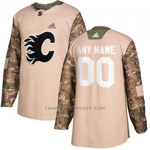 Camiseta Hockey Hombre Calgary Flames Camo Autentico 2017 Veterans Day Stitched Personalizada