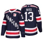 Camiseta Hockey Hombre Autentico New York Rangers 13 Kevin Hayes Winter Classic 2018 Azul