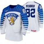 Camiseta Hockey Finlandia Harri Pesonen Home 2020 IIHF World Championship Blanco