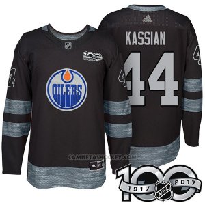 Camiseta Hockey Hombre Edmonton Oilers 44 Zack Kassian 2017 Centennial Limited Negro