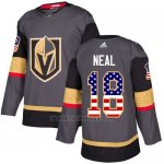 Camiseta Hockey Nino Vegas Golden Knights 18 James Neal Gris Home Autentico USA Flag Stitched