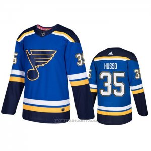 Camiseta Hockey St. Louis Blues Ville Husso Primera Autentico Azul