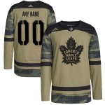 Camiseta Hockey Toronto Maple Leafs Personalizada Military Appreciation Team Autentico Practice Camuflaje