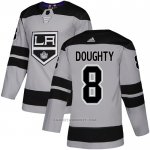 Camiseta Hockey Los Angeles Kings 8 Drew Doughty Alterno Autentico Gris