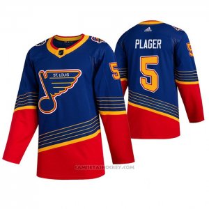 Camiseta Hockey St. Louis Blues Bob Plager Retro Autentico Azul