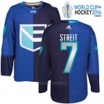Camiseta Hockey Europa Mark Streit 7 Premier World Cup 2016 Azul