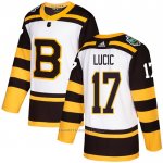 Camiseta Hockey Boston Bruins 17 Lucic Primera Autentico 2019 Stanley Cup Final Blanco