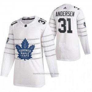 Camiseta Hockey Toronto Maple Leafs Frederik Andersen Autentico 2020 All Star Blanco