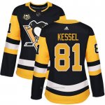 Camiseta Hockey Mujer Pittsburgh Penguins 81 Phil Kessel Negro 50 Anniversary Home Premier