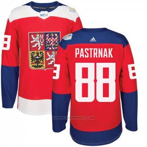 Camiseta Hockey Republica Checa David Pastrnak 88 Premier 2016 World Cup Rojo