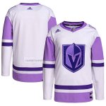 Camiseta Hockey Vegas Golden Knights Fights Cancer Autentico Blank Practice Blanco Violeta
