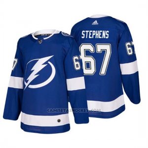 Camiseta Tampa Bay Lightning Mitchell Stephens Home Autentico Jugador Azul