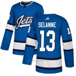 Camiseta Hockey Winnipeg Jets 13 Teemu Selanne Alterno Autentico Azul