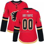 Camiseta Hockey Calgary Mujer Flames Personalizada Rojo