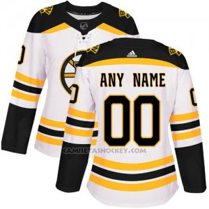 Camiseta Hockey Mujer Boston Bruins Away Personalizada Blanco