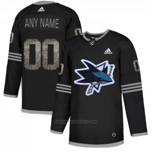Camiseta Hockey San Jose Sharks Personalizada Black Shadow