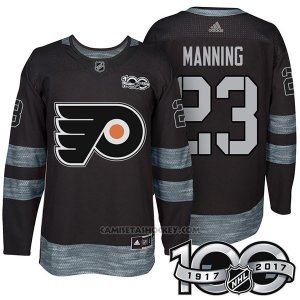 Camiseta Hockey Hombre Philadelphia Flyers 23 Brandon Manning 2017 Centennial Limited Negro