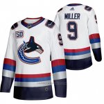Camiseta Hockey Vancouver Canucks J. T. Miller 50 Aniversario Vintage Blanco