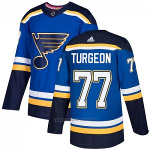 Camiseta Hockey St. Louis Blues 77 Pierre Turgeon Primera Autentico Azul