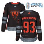 Camiseta Hockey Mujer America del Norte 93 Ryan Nugent-Hopkins Premier 2016 World Cup Negro