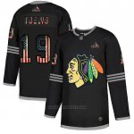 Camiseta Hockey Chicago Blackhawks Jonathan Toews 2020 USA Flag Negro