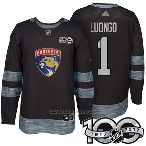 Camiseta Hockey Hombre Florida Panthers 1 Roberto Luongo 2017 Centennial Limited Negro