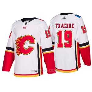 Camiseta Hockey Hombre Calgary Flames 19 Matthew Tkachuk Away Premier 2017-2018 Blanco